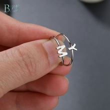 BOAKO, anillos con iniciales delicados para mujer, anillo para dedo con letras de A-Z, anillos abiertos ajustables para niñas, regalos de joyería B40 2024 - compra barato