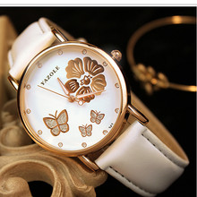 Top Brand YAZOLE Fashion Butterfly Rose Gold Watch Women Watches Luxury Rhinestone Quartz Watch Hour montre femme reloj mujer 2024 - buy cheap