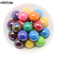 Fashion Jewelry Beads Choose Color 20MM 100PCS AB Shiny Solid Color Acrylic Beads Chunky Bead For DIY Fashion Children's Jewelry 2024 - buy cheap