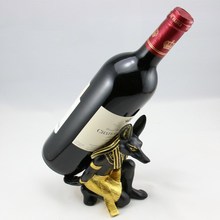 Suporte de vinho anbis deus, resina, melhor suporte de garrafa de vinho animal egípcio, cães deus, acessórios de decoração de bar para casa 2024 - compre barato