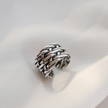 Handmade Braided Knit 925 Sterling Silver Boho Eternity Unisex Wedding Band Womens Mens Wide Rings Jewelry Gift for Her 2024 - buy cheap