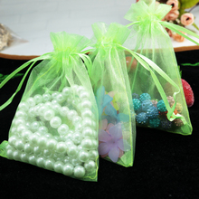 Free Shipping, Light Green Color Jewelry Packing Drawable Organza Bags 5x7cm,Wedding Gift Bags & Pouches,100pcs/lot 2024 - buy cheap