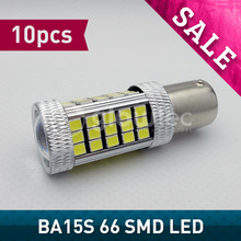 Bombilla LED trasera para coche, Chips GLOWTEC Canbus sin Error, 66 smd, 10 piezas, 1156 P21W 2835 66SMD, venta al por mayor 2024 - compra barato
