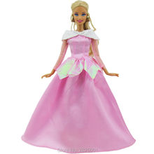 Vestido de boneca feito à mão de alta qualidade, roupa de seda de conto de fadas rosa, vestido de baile, roupas para boneca barbie, acessórios de casa de bonecas para meninas 2024 - compre barato