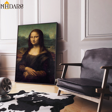 Pintura al óleo clásica de Leonardo Da Vinci, la Mona Lisa, pintura impresa en lienzo, carteles, imagen de pared para sala de estar, decoración del hogar 2024 - compra barato