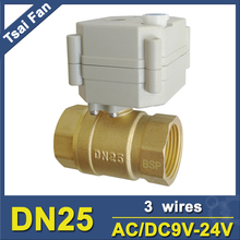 Válvula eléctrica motorizada para Control de agua, válvula de bola de latón DN25, BSP/NPT, 1 '', DC/AC9V-24V, 3/7 cables, encendido/apagado, 5 segundos, TF25-B2-B 2024 - compra barato