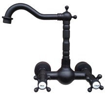 Black Oil Rubbed Brass Wall Mounted Swivel Spout Double Handles Bathroom Vessel Basin Tub Sink Faucet Mixer Tap anf525 2024 - buy cheap