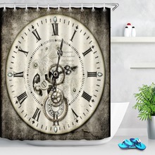 LB Steampunk Clock-face with Gems Gears Cogs Shower Curtain Waterproof Polyester Bathroom Curtains Fabric For Bathtub Decor 2024 - buy cheap