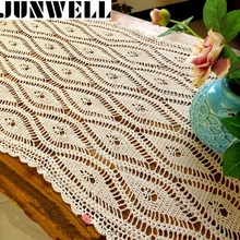 Toalhas de mesa artesanais de crochê 100% algodão, toalha de mesa estilo vintage, chique, de algodão, cobertura para sofá 2024 - compre barato