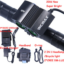 Farol para bicicleta + pacote de bateria + carregador, lanterna de cabeça de 5000 lúmens + 4 modos de interruptor 2 x xm-l u2 led 2024 - compre barato