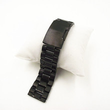 1PCS High quality 24MM Solid Stainless Steel Watch band Watch strap black color - 08205 2024 - buy cheap