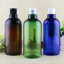 Frascos de embalagem plásticos vazios com tampa, pacote com 2/10 pçs 500ml, grande capacidade azul, verde, marrom, loção, shampoo 2024 - compre barato