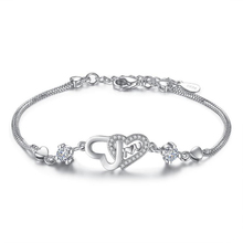 KOFSAC Fashion 925 Sterling Silver Bracelets For Women Party Wedding High Quality CZ Romantic Love Heart Bracelet Jewelry Gifts 2024 - buy cheap