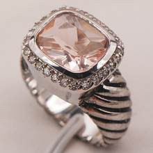 Morganite White Crystal Zircon 925 Sterling Silver Ring Size 6 7 8 9 10 F654 Fashion 2024 - buy cheap