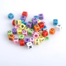 200 pces 6mm multicolorido cubo misturado alfabeto/letra acrílico plana espaçador grânulos para fazer jóias ykl0115x 2024 - compre barato