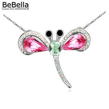 BeBella-collares con colgante de libélula para mujer, con cristales Swarovski, joyería original a la moda, regalo de boda para novia 2024 - compra barato