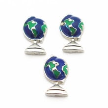 Newest 20pcs/lot Enamel Tellurion Silver Floating Charms For Living Glass Floating Lockets Pendant Necklace Bracelet DIY Jewelry 2024 - buy cheap