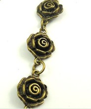 Vintage bronce Rosa flor encantos para collar pulsera enlace cadena 90 cm DIY joyería accesorios hechos a mano Z1308 2024 - compra barato