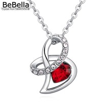 Женское ожерелье с подвеской в виде сердца BeBella, красное ожерелье с кристаллами Swarovski, подарок на день Святого Валентина, 2019 2024 - купить недорого