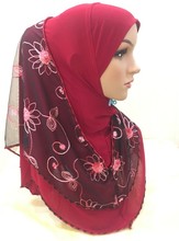 H1237 último hijab musulmán de una pieza amira con una capa de emberoidery, bufanda islámica, entrega rápida 2024 - compra barato