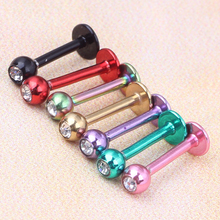16G 80pcs mix 8 color Labret Lip Ring Surgical Stainless Steel Tragus EarringsBall  Helix Bar Body Piercing Jewelry Lobe Rings 2024 - buy cheap