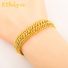 Ethlyn copper Gold color Bracelet Men Jewelry  Gold color  Rock and hiphop  style jewelry wholesale B004 2024 - buy cheap