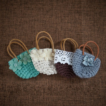 Baby bags newborn photography  props hand-crochet mini bag photo props accessories accessories creative handbag 2024 - buy cheap