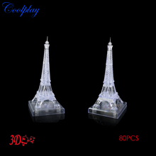Coolplay 80pcs Newly design DIY Funny Eiffel Tower 3D Jigsaw Puzzles Crystal Flashing Eiffel Tower Gift For Kids 2024 - buy cheap