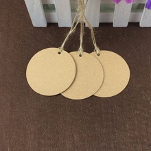 200 pcs 6 cm Rodada kraft Branco Decoração de Casamento Cartão de Tag Do Presente Kraft Bolo Rótulo Dos Alimentos Garrafa Tag com 200 pcs cordas 2024 - compre barato