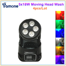 4pcs/Lot Moving Head LED Wash 5x18W RGBWA+UV Stage Lighting 6in1 RGBWA+UV For Disco DJ Party KTV Lights Club Bar 2024 - buy cheap