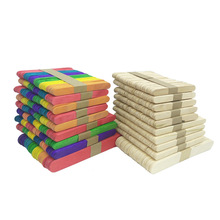 50Pcs/Lot Colored Wooden Popsicle Sticks Natural Wood Ice Cream Sticks Kids DIY Puzzle Hand Crafts Art Ice Cream Lolly Cake Toy 2024 - buy cheap