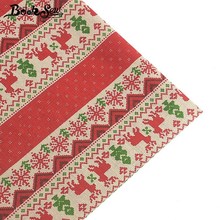Booksew-tela de lino y algodón hecha a mano para el hogar, mantel con cojín para cortina, color rojo, Feliz Navidad, Tissu DIY 2024 - compra barato
