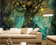 Papel pintado beibehang esteticismo interior de moda bosque de fantasía deseo árbol sala de estar TV Fondo papel de pared 2024 - compra barato