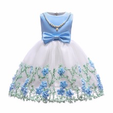 Vestidos de Fiesta de flores de encaje para niños de moda vestido de princesa bordado bonito de verano de 2018 2024 - compra barato