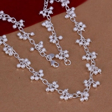 wholesale fine 925-sterling-silver necklace fashion jewelry chain frosted grape necklaces & pendants women men collar SN198 2024 - buy cheap