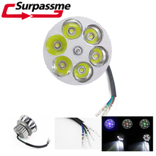 Luz Universal redonda para motocicleta, 6 LED, 30W, foco superbrillante para motocicleta, antiniebla, luz intermitente colorida 2024 - compra barato