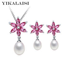 YIKALAISI 925 sterling silver  jewelry 100% natural freshwater pearl choker jewelry pendant drop earrings   sets for women 2024 - buy cheap