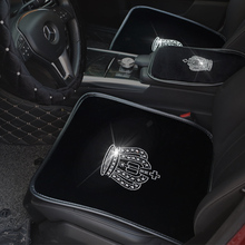 Plush Car Seat Cover Crown Diamond Auto Interior Seat Cushion Accessories Black Universal Size Winter Seats Covers Car Styling 2024 - buy cheap