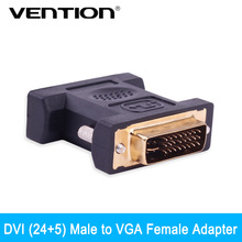 Адаптер Vention DVI (24 + 5) папа-VGA мама адаптер DVI-VGA преобразователь адаптер 2024 - купить недорого