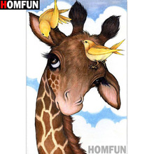 HOMFUN Full Square/Round Drill 5D DIY Diamond Painting "Giraffe bird" 3D Embroidery Cross Stitch 5D Home Decor Gift A13264 2024 - buy cheap