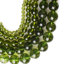 6-12mm Round Synthetic Green Peridot Beads For Jewelry Making Beads Bracelets For Women Gift 15'' Needlework DIY Beads Trinket 2024 - buy cheap