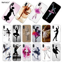 Чехол для балерины MaiYaCa, прозрачный мягкий чехол для телефона для iPhone x xs max 5s 6s 7 7plus 8 PLUS X 11pro max 2024 - купить недорого