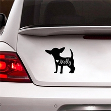 Cute Chihuahua Decal Personalized Dog Name Vinyl Sticker , Custom Pet Dog Silhouette Removable Decals Car Window Laptop Decor 2024 - buy cheap