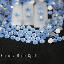SS3-SS30 Blue Opal Rhinestones Back Flat Round Nail Art Decorations And Stones Non Hotfix Rhinestones Crystals for DIY Glass 2024 - buy cheap
