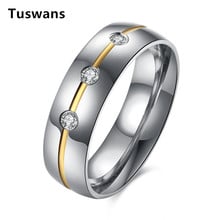 Luxury Shiny Cubic Zirconia Finger Rings for Men Male 316L Stainless Steel Wedding Band Charm Silver Color Jewelry Never Fade 2024 - buy cheap