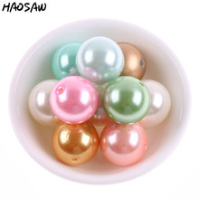 Accesorios de joyería delicada de colores a elegir, tamaño 6MM-28MM, cuentas de perlas acrílicas ABS, cuentas gruesas para joyería artesanal 2024 - compra barato
