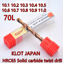 10.1-11.0-70mm 1pcs JAPAN KLOT HRC65 Solid carbide twist drill processing HRC65 following materials 2024 - buy cheap