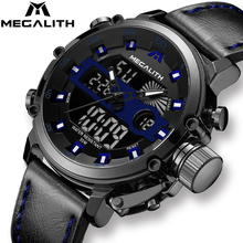 MEGALITH Fashion Men Sports Quartz Watches Dual Display Analog Digital LED Electronic Wristwatches Waterproof Military Watch Men 2024 - buy cheap