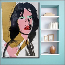 Modern Portrait Posters and Prints Wall Art Canvas Painting Andy-Warhol-Mick-Jagger Oil Painting on the Wall Creative Decor 2024 - buy cheap