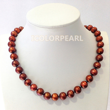 WEICOLOR Beautiful 45cm 10-11mm Nearround Brown Natural Cultured Freshwater Pearl Jewelry Necklace. 2024 - buy cheap